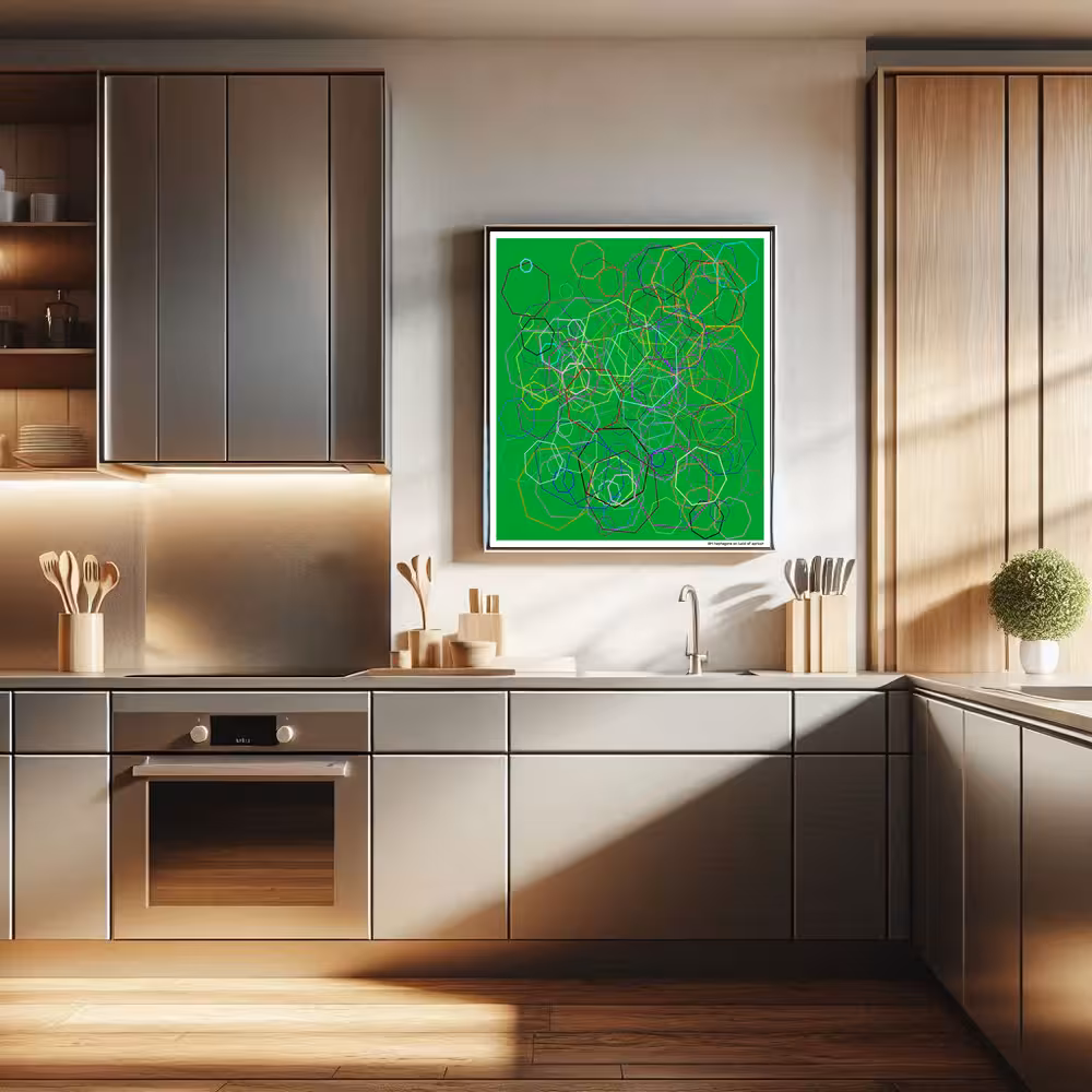 184 heptagons on lucid of apricot in room setting