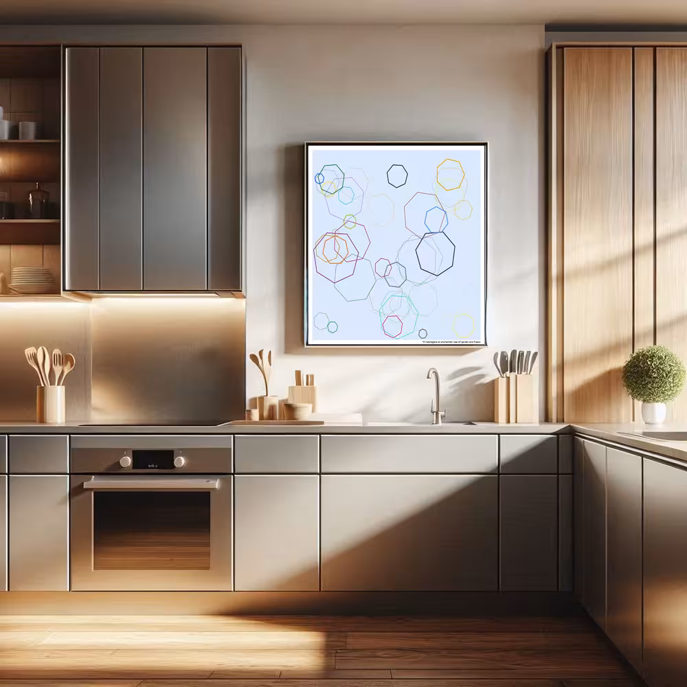 44 heptagons on enchanted rose of garden and fusion in room setting