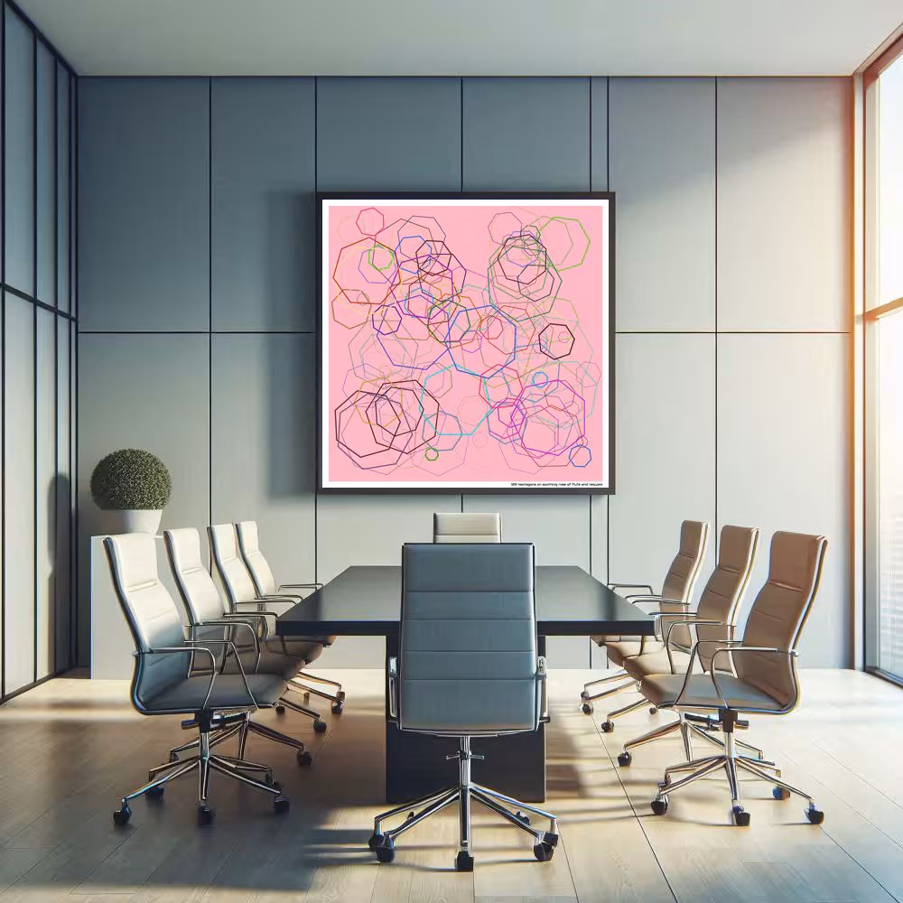 129 heptagons on soothing rose of flute and requiem in room setting