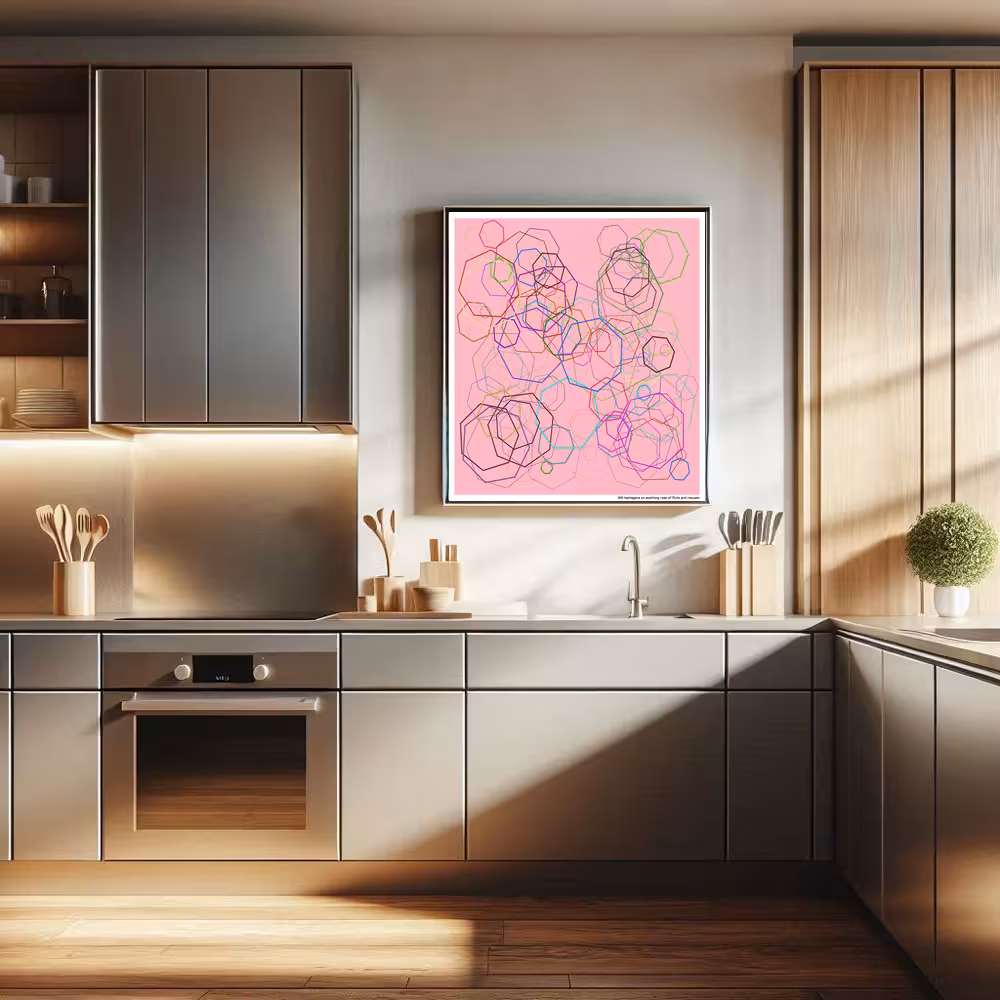 129 heptagons on soothing rose of flute and requiem in room setting