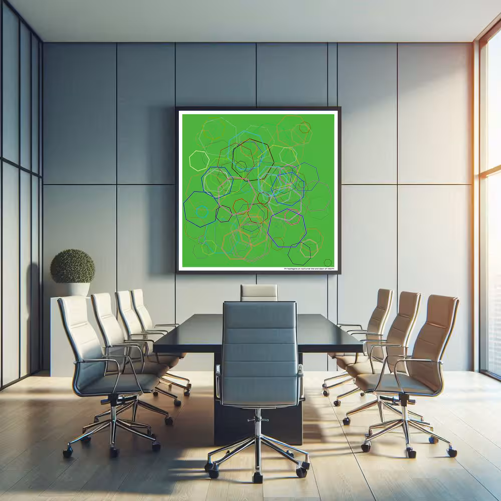 114 heptagons on nocturnal lime and dawn of rebirth in room setting