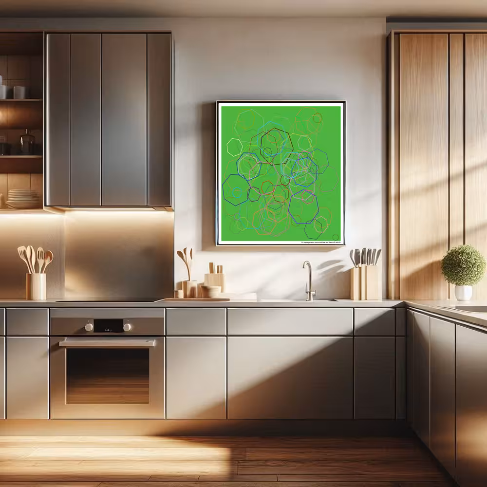 114 heptagons on nocturnal lime and dawn of rebirth in room setting