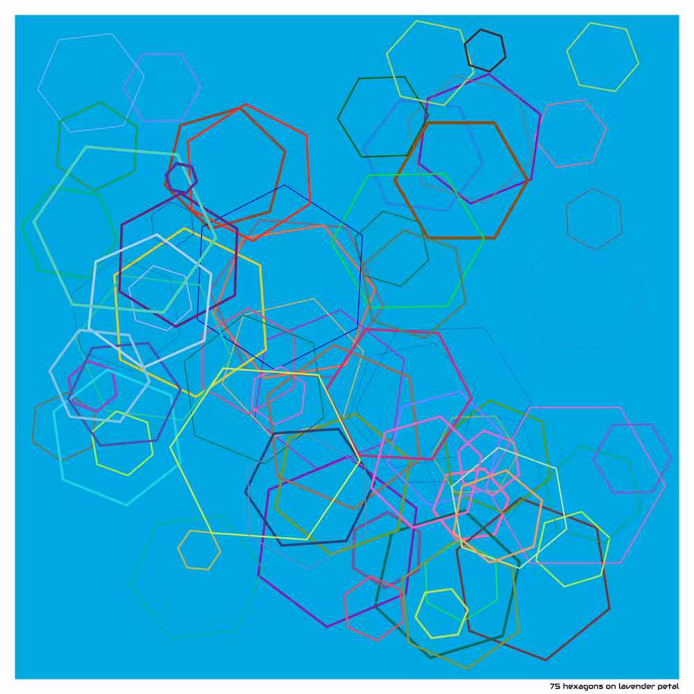 75 hexagons on lavender petal