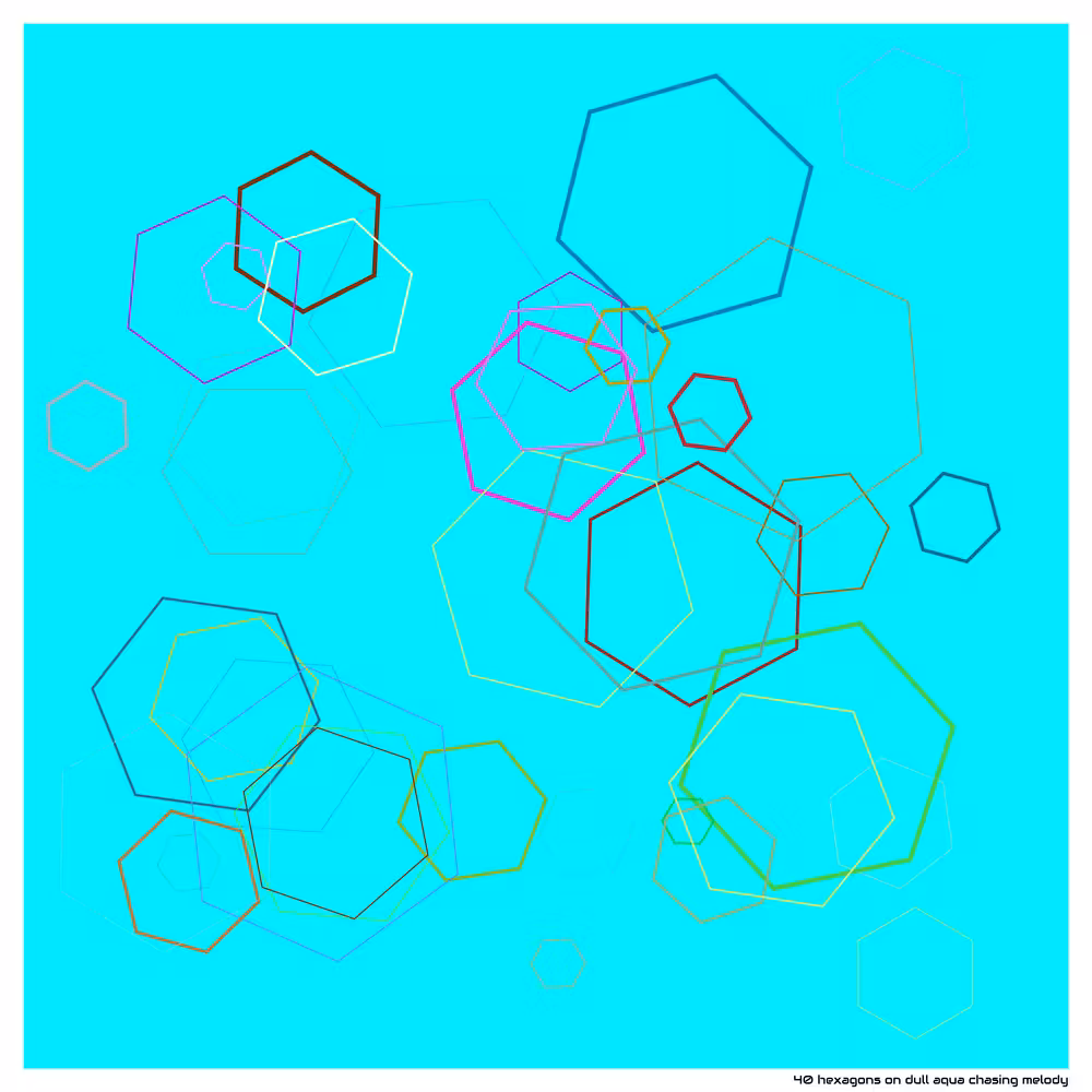 40 hexagons on dull aqua chasing melody