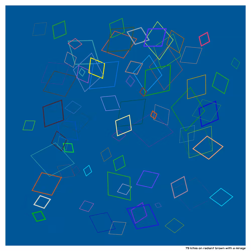 79 kites on radiant brown with a mirage