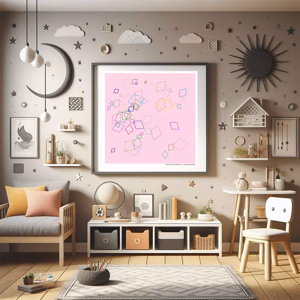 60 kites on burnished rose — a awakening of storm in room setting