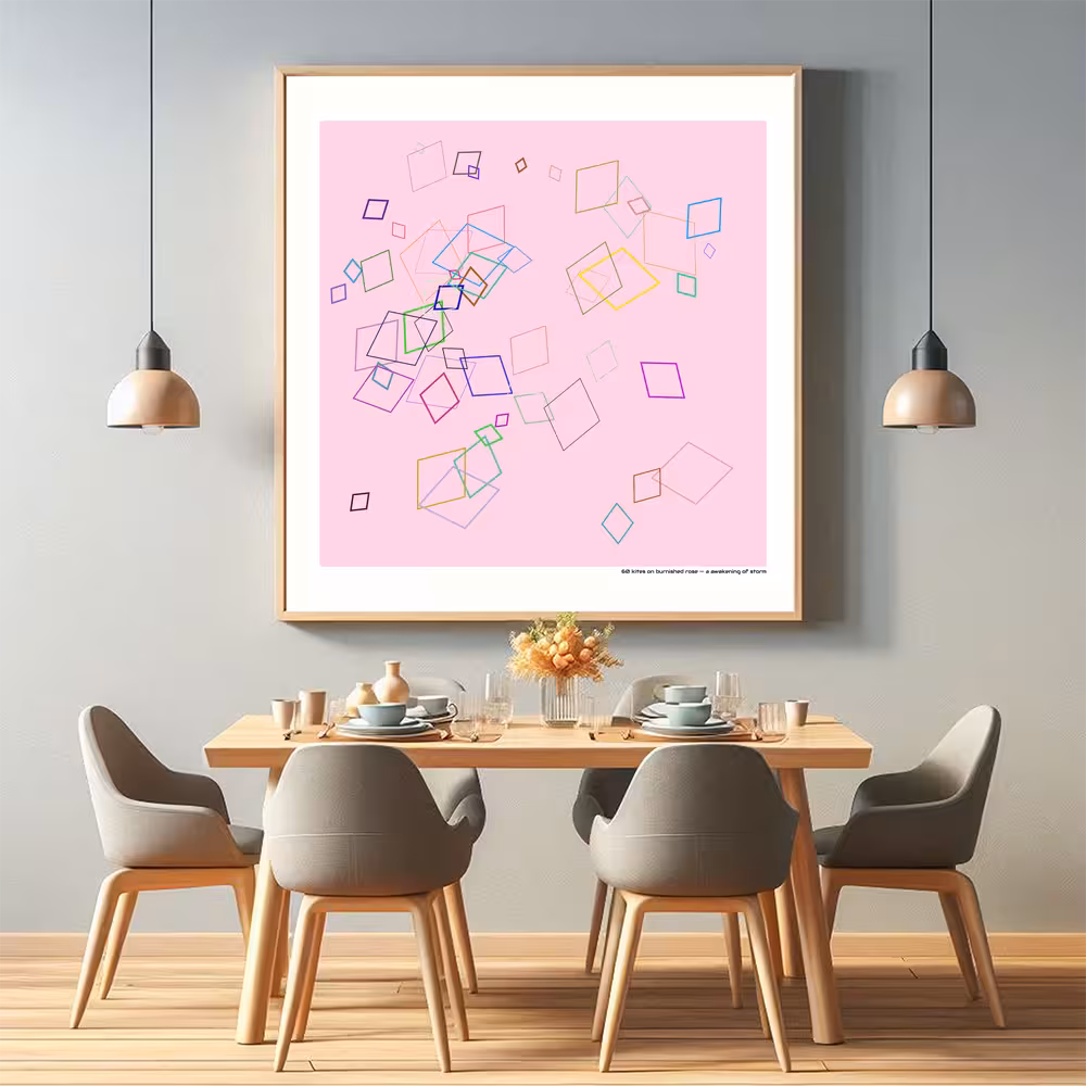 60 kites on burnished rose — a awakening of storm in room setting