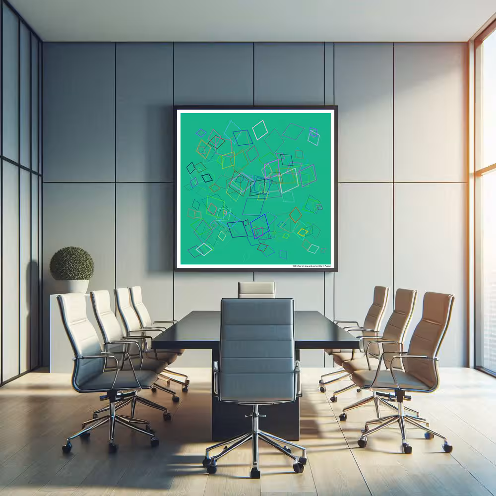 138 kites on sky and periwinkle in fusion in room setting