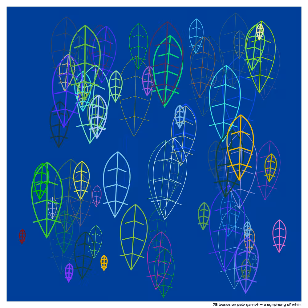 75 leaves on pale garnet — a symphony of whim