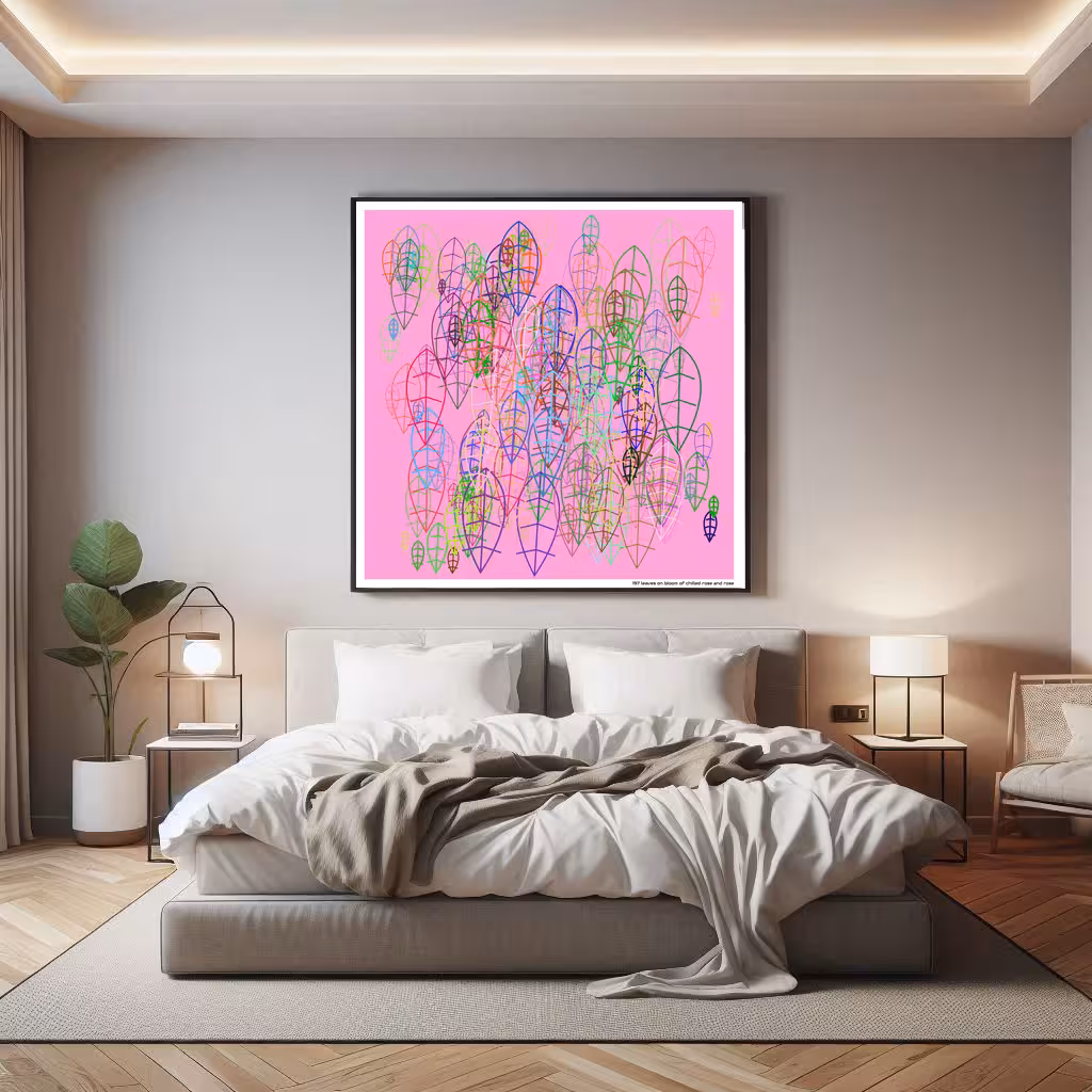 197 leaves on bloom of chilled rose and rose in room setting