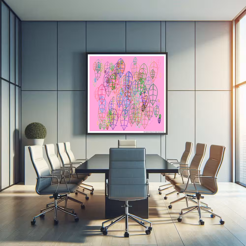 197 leaves on bloom of chilled rose and rose in room setting