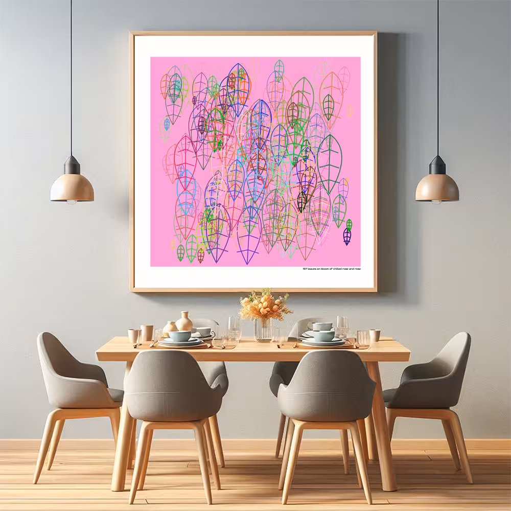 197 leaves on bloom of chilled rose and rose in room setting