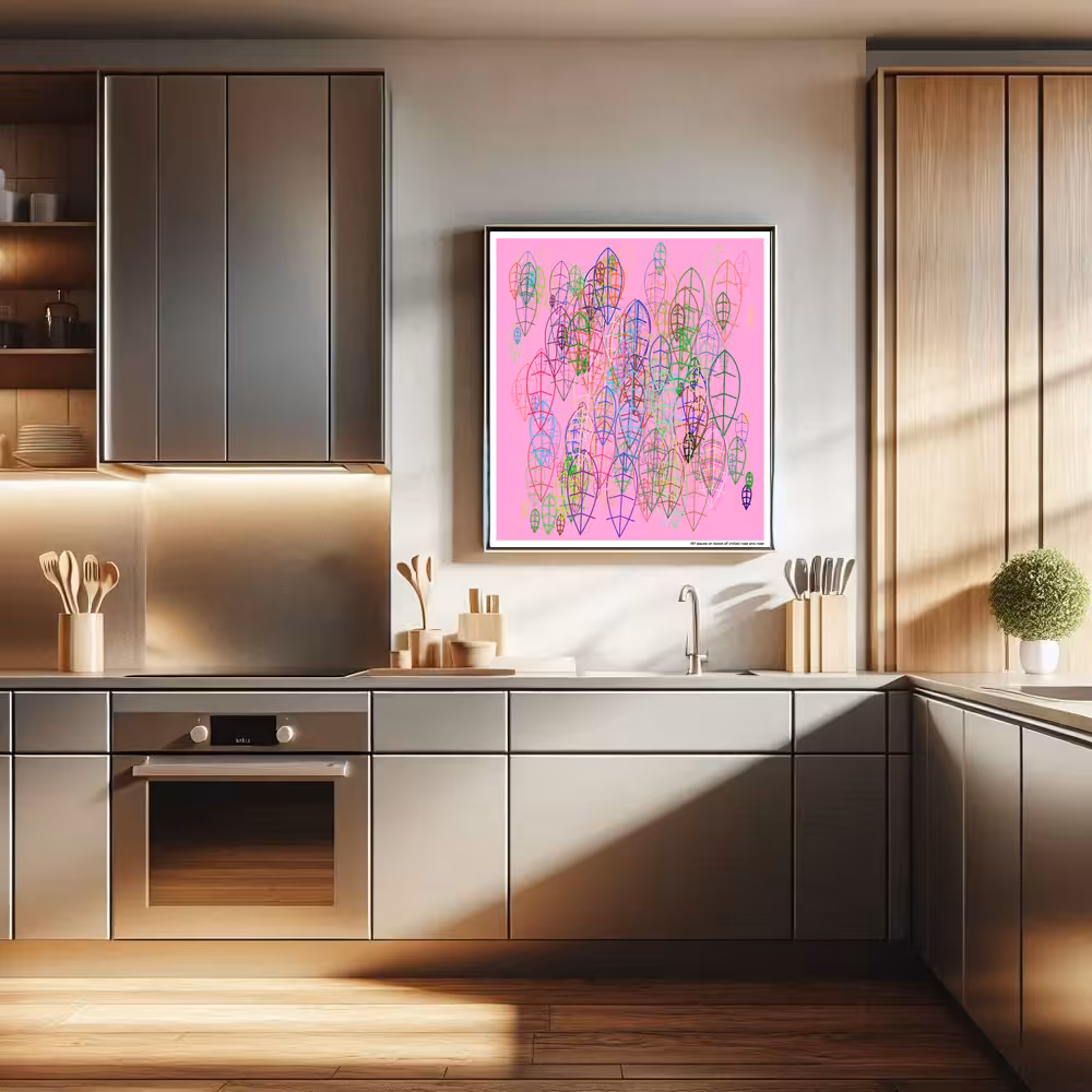 197 leaves on bloom of chilled rose and rose in room setting