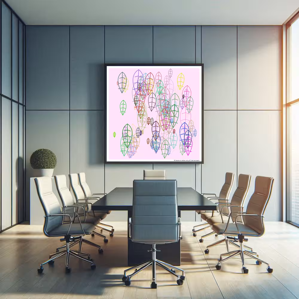 112 leaves on mellow ivory of frost and spark in room setting