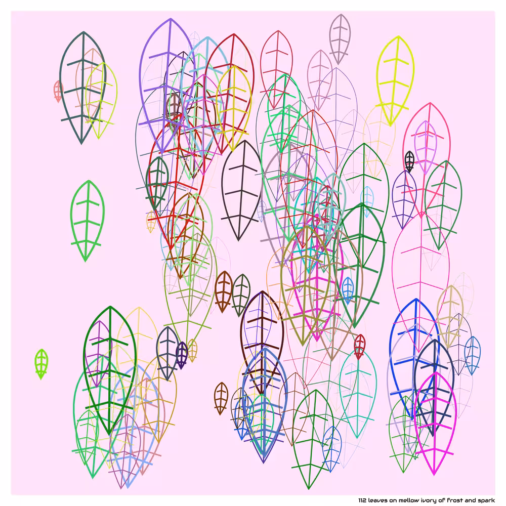 112 leaves on mellow ivory of frost and spark