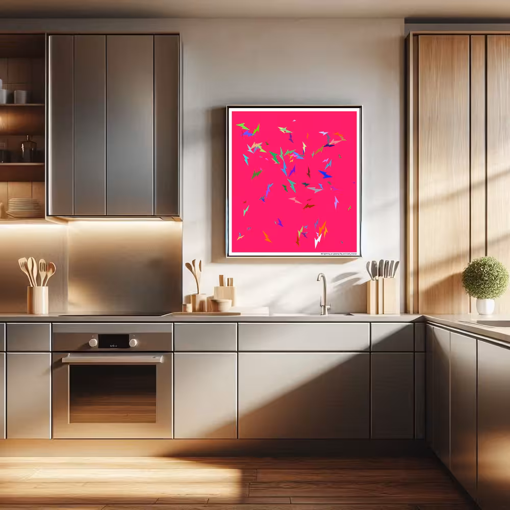 86 lightning on glowing fog and dusty bronze in room setting