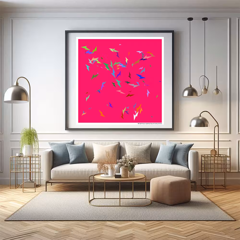 86 lightning on glowing fog and dusty bronze in room setting