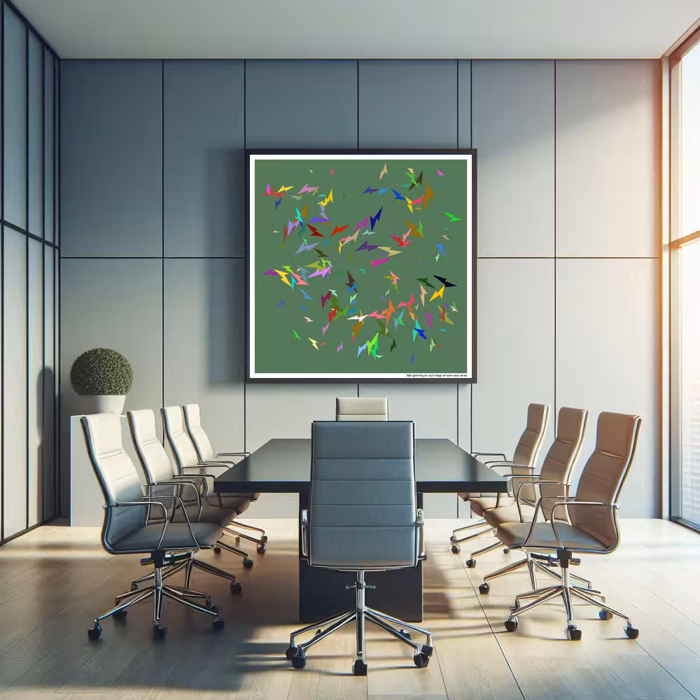 156 lightning on dull indigo of spire and verse in room setting