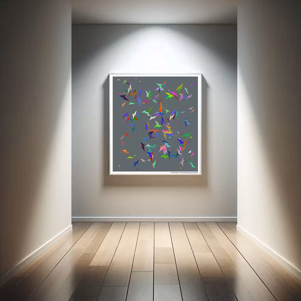 172 lightning on truth of gleaming gray and garnet in room setting