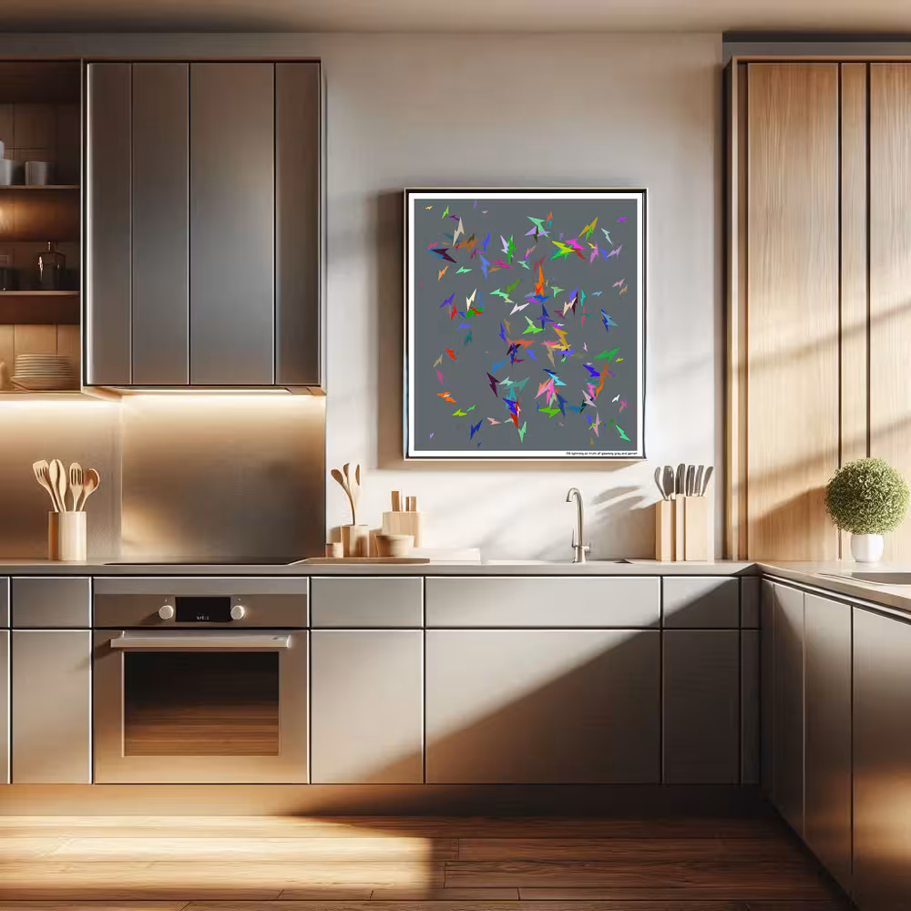 172 lightning on truth of gleaming gray and garnet in room setting