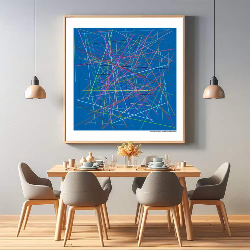 176 lines on bright haze and veiled cherry in room setting