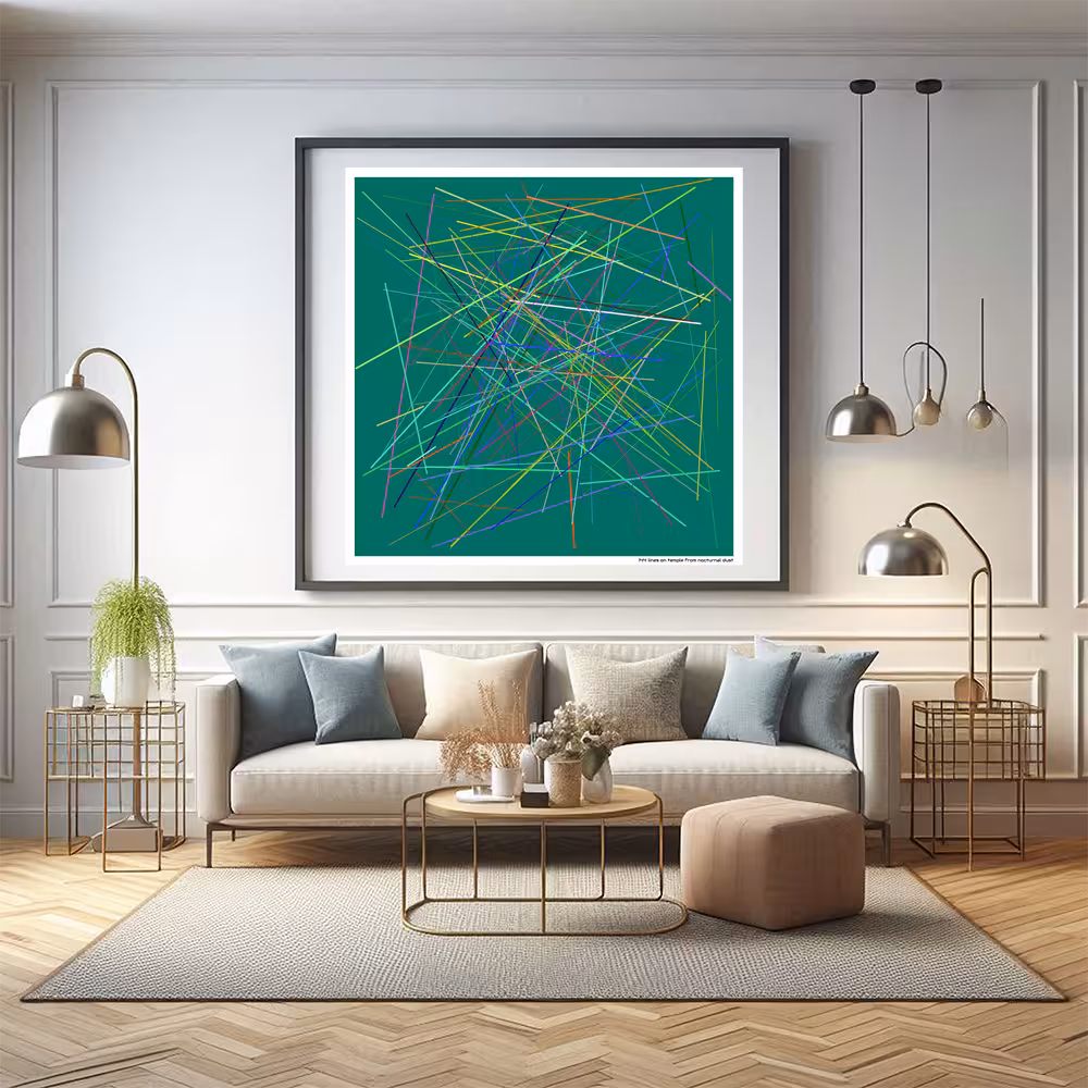 144 lines on temple from nocturnal dust in room setting