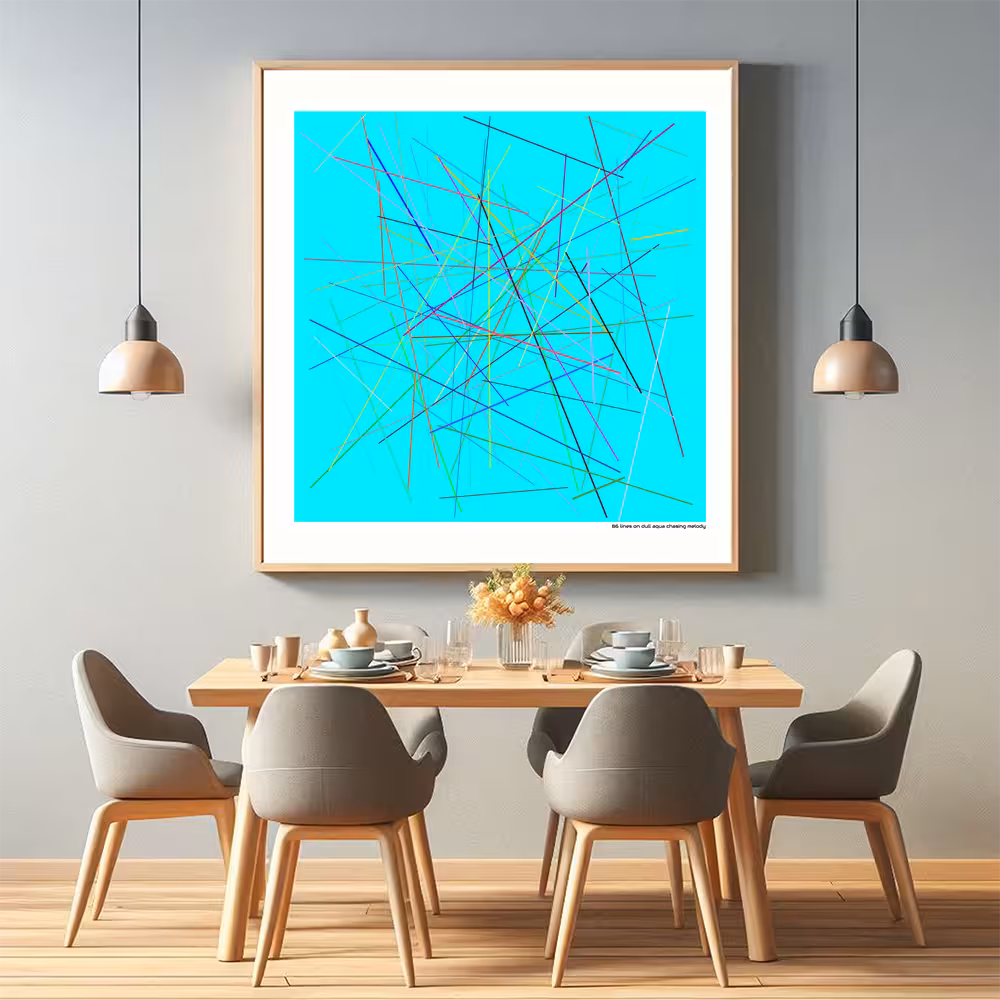86 lines on dull aqua chasing melody in room setting