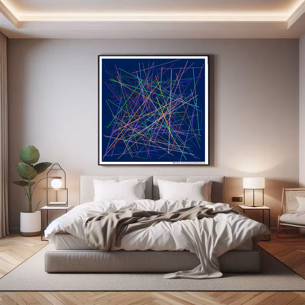 160 lines on nocturnal rose and temple of journey in room setting