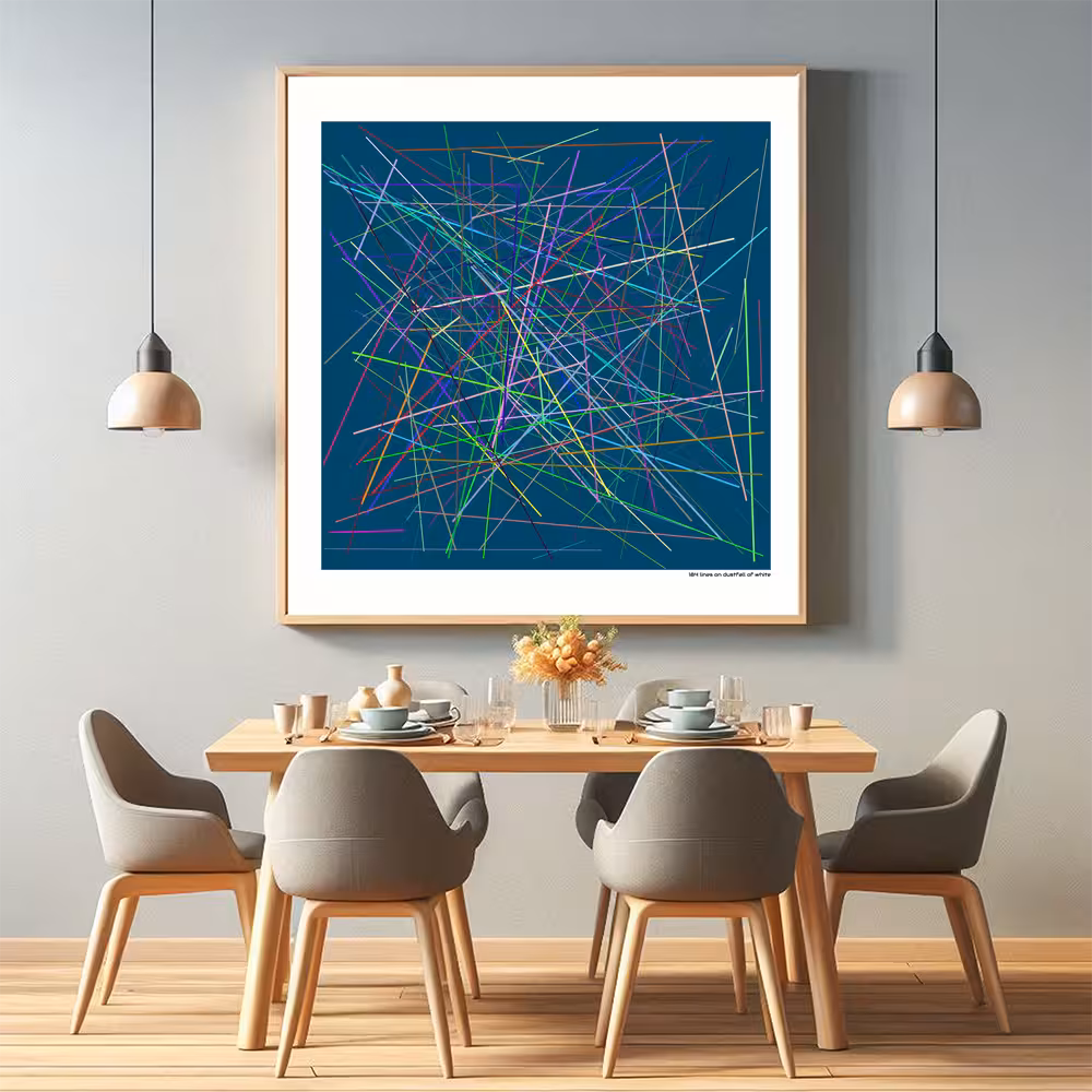 184 lines on dustfall of white in room setting