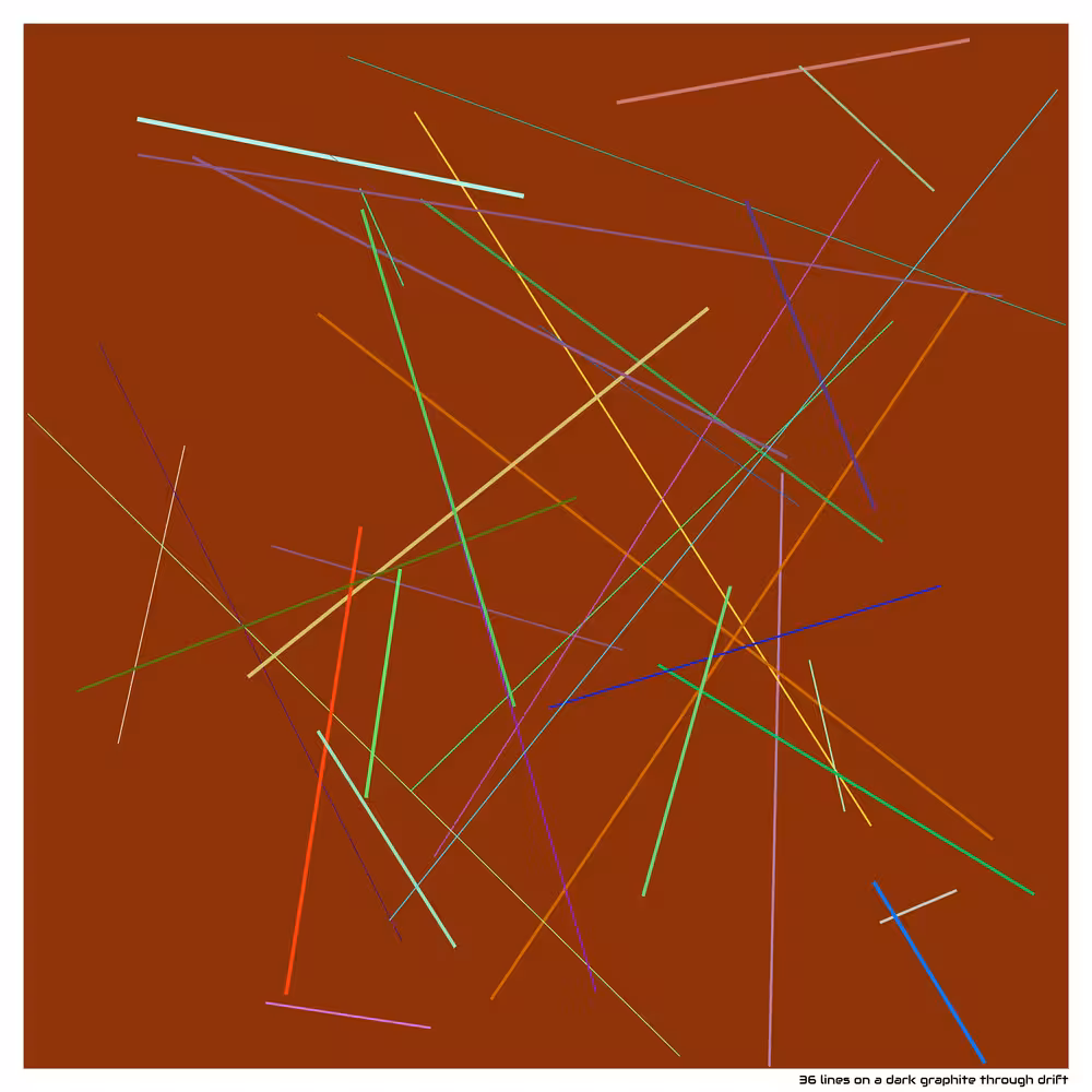 36 lines on a dark graphite through drift