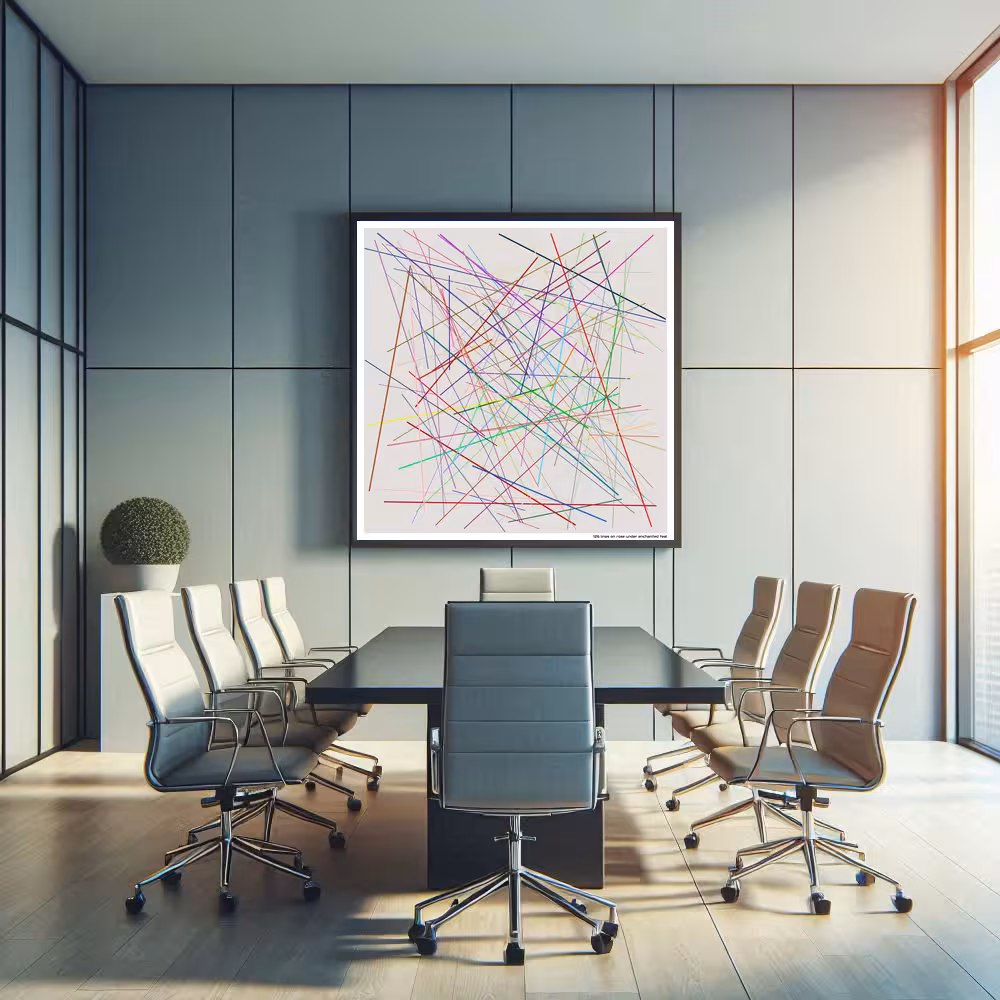 126 lines on rose under enchanted teal in room setting