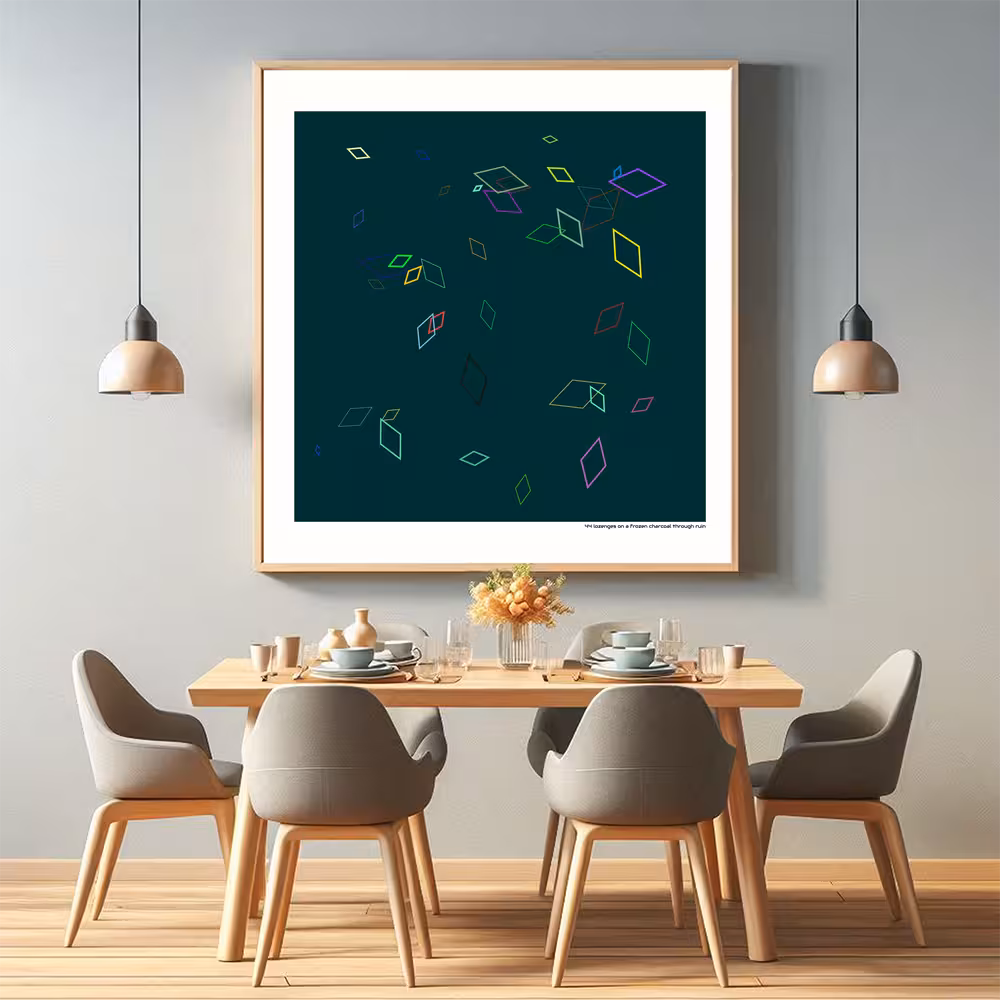 44 lozenges on a frozen charcoal through ruin in room setting