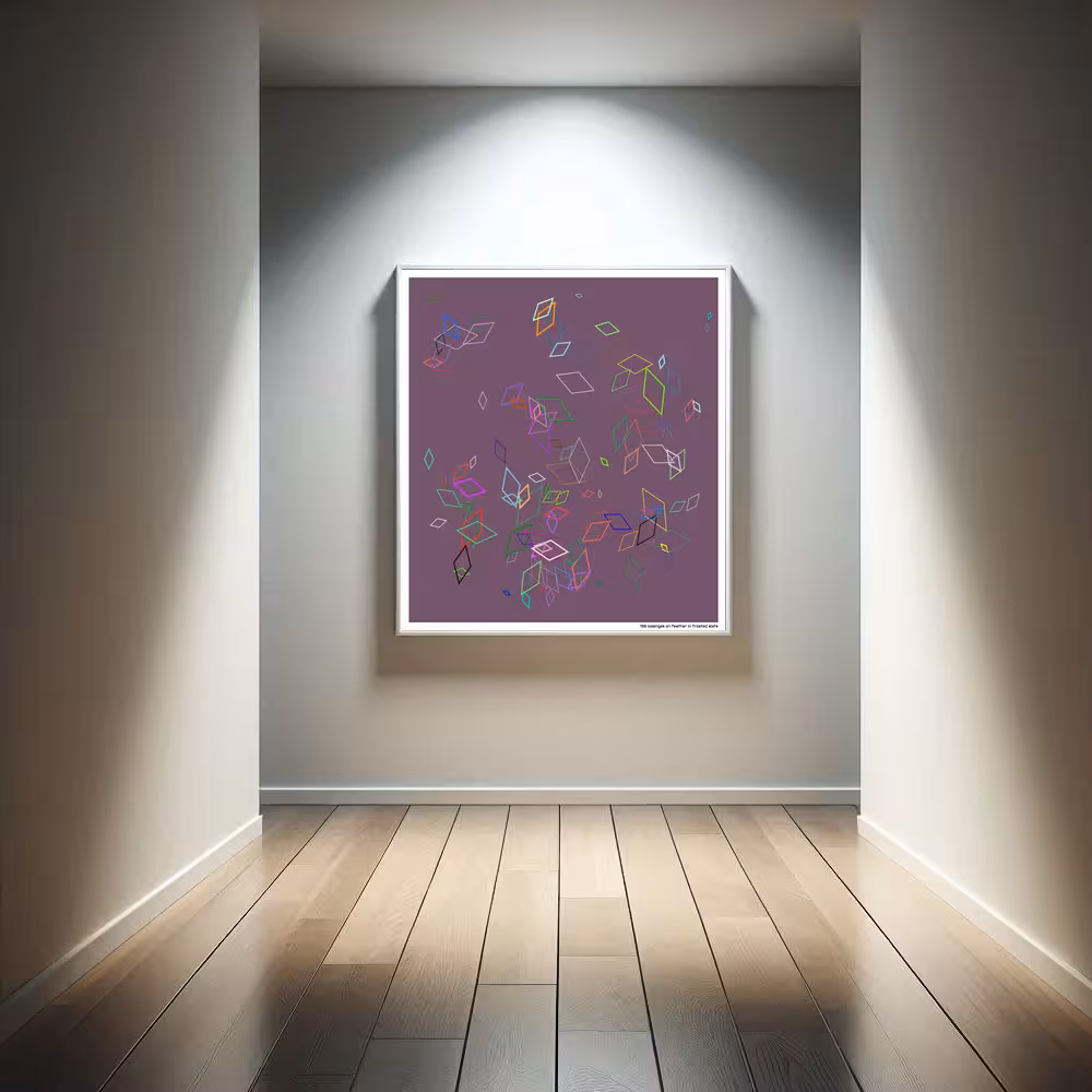 138 lozenges on feather in frosted slate in room setting