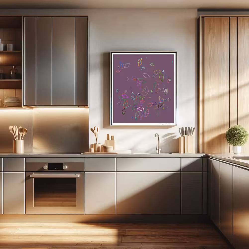 138 lozenges on feather in frosted slate in room setting