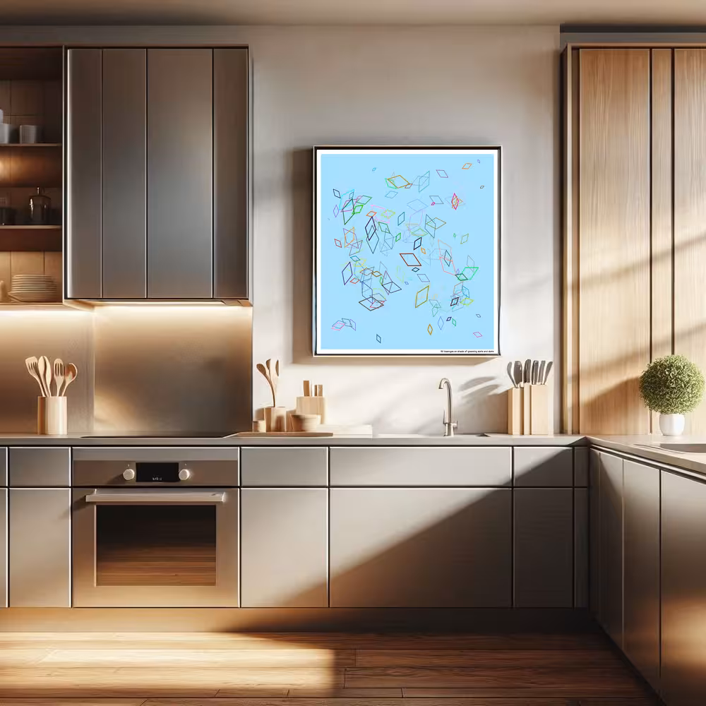 151 lozenges on shade of gleaming slate and slate in room setting