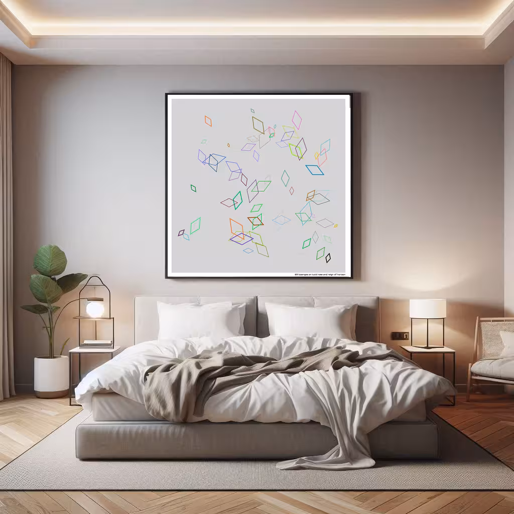 69 lozenges on lucid rose and reign of horizon in room setting