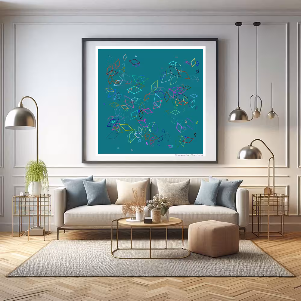 192 lozenges on trace in bleached emerald in room setting