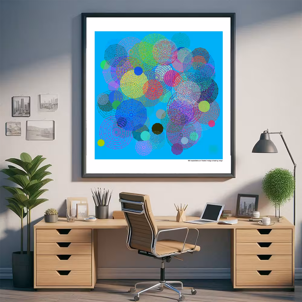 93 mazedisks on faded indigo chasing reign in room setting