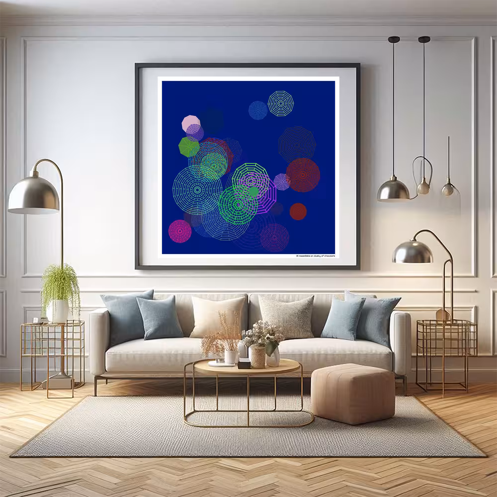 31 mazedisks on dusky of chocolate in room setting