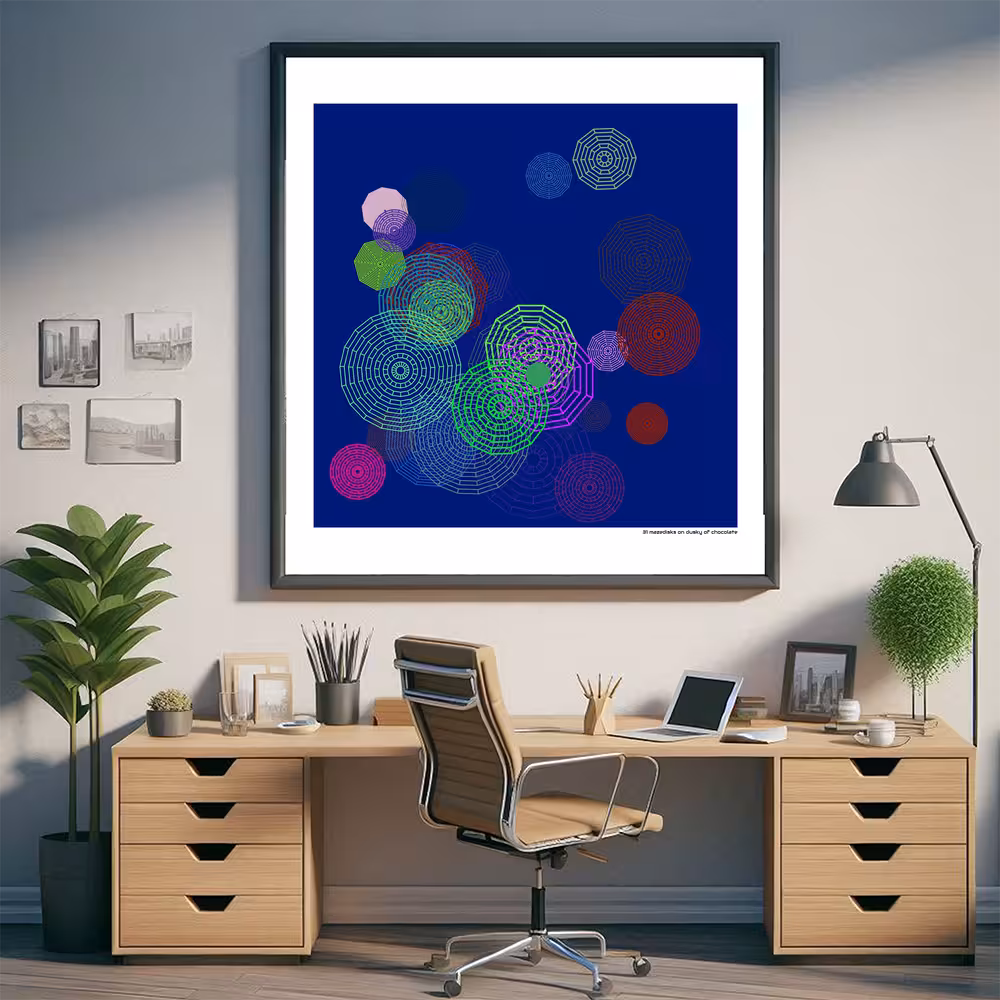 31 mazedisks on dusky of chocolate in room setting