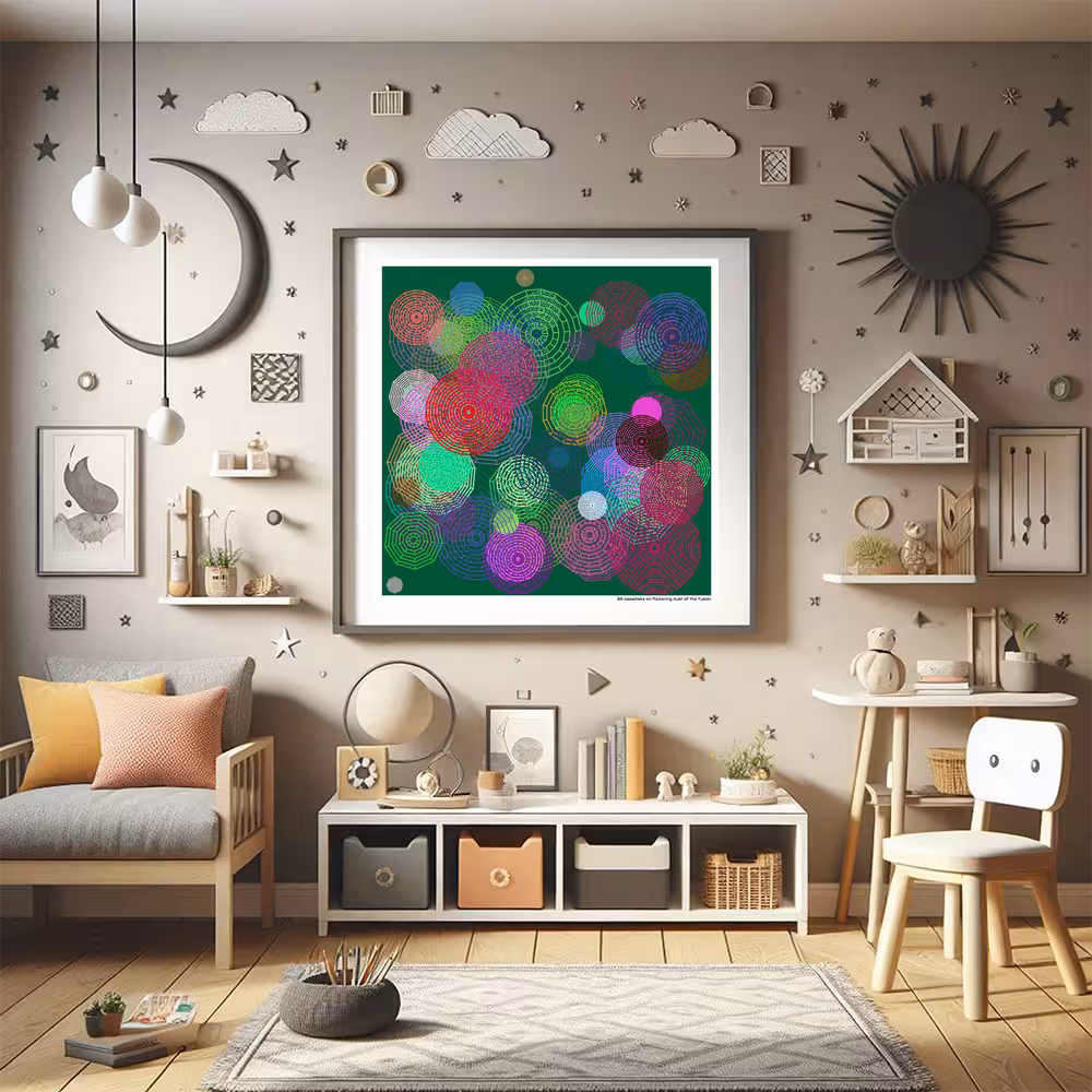 89 mazedisks on flickering dust of the fusion in room setting