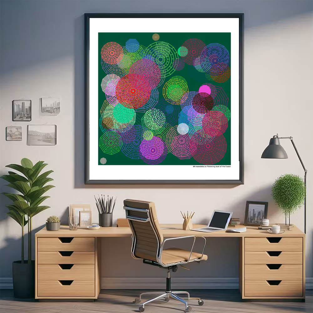 89 mazedisks on flickering dust of the fusion in room setting