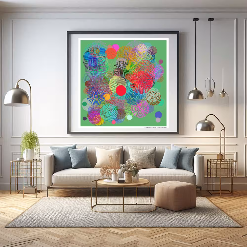 174 mazedisks on peach without the gleam in room setting