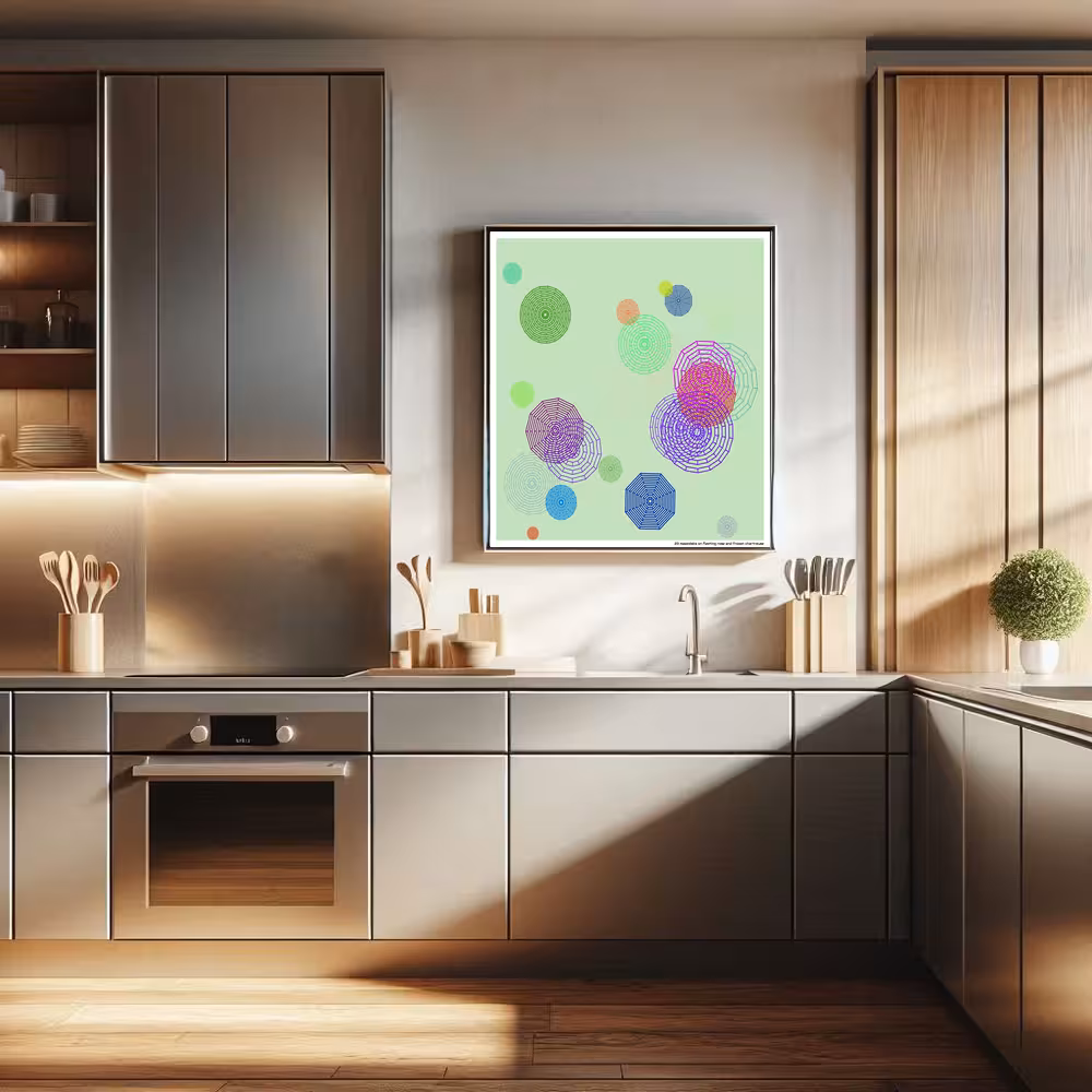 23 mazedisks on fleeting rose and frozen chartreuse in room setting