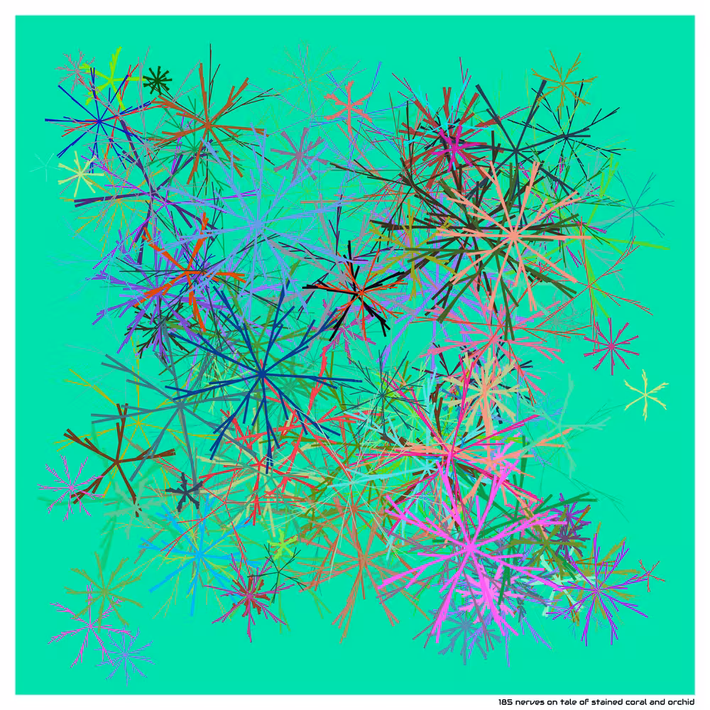 185 nerves on tale of stained coral and orchid
