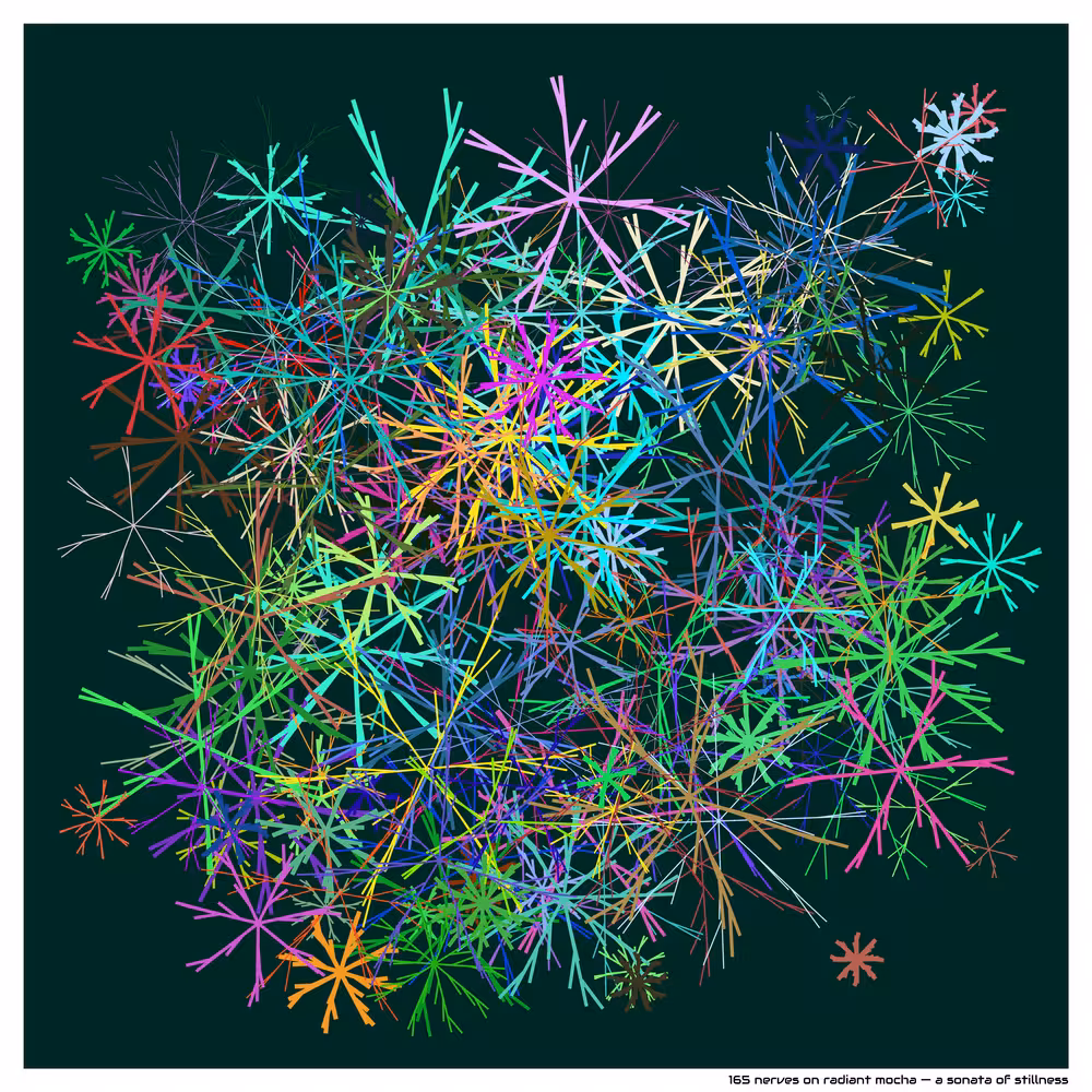 165 nerves on radiant mocha — a sonata of stillness