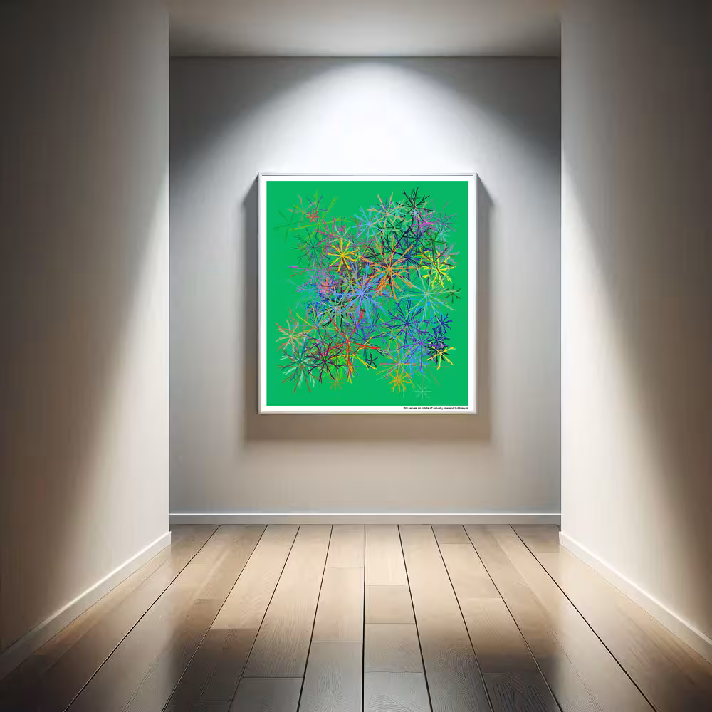 159 nerves on riddle of velvety lime and bubblegum in room setting