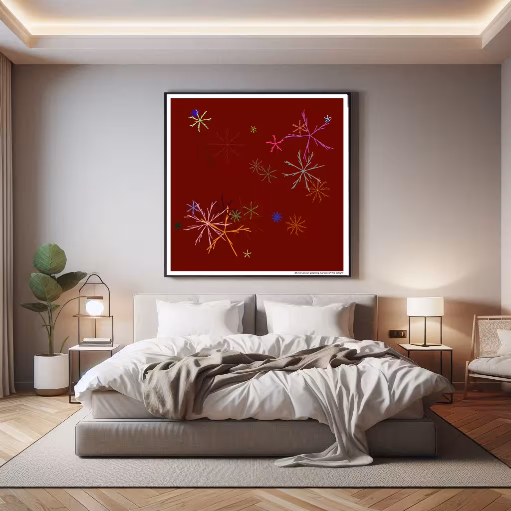 25 nerves on gleaming maroon of the delight in room setting