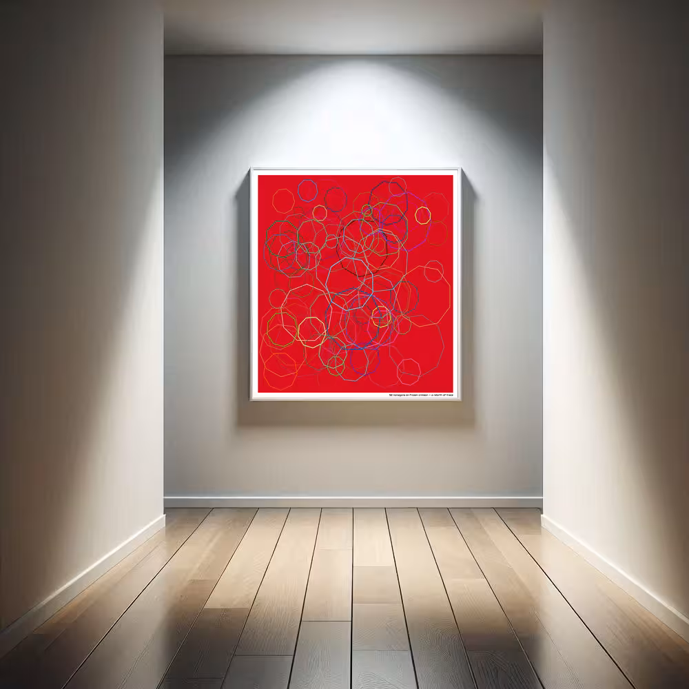 92 nonagons on frozen crimson — a rebirth of trace in room setting