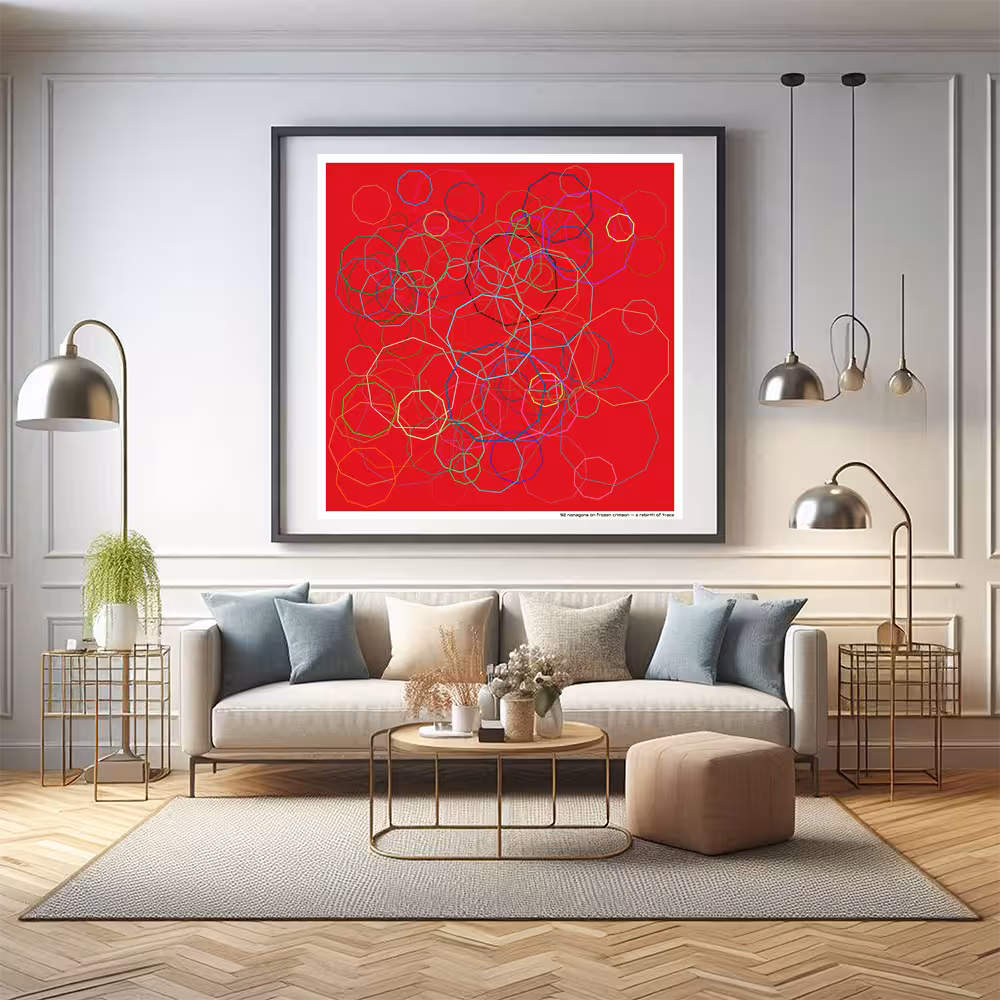 92 nonagons on frozen crimson — a rebirth of trace in room setting